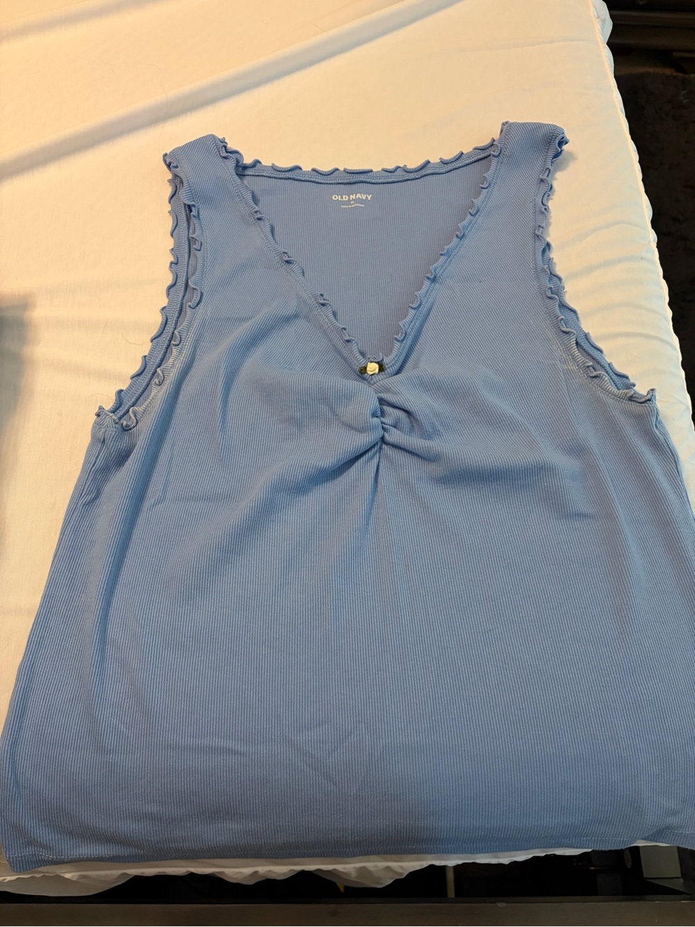 Old Navy Sky Blue Ruffle-Trim V-Neck Tank